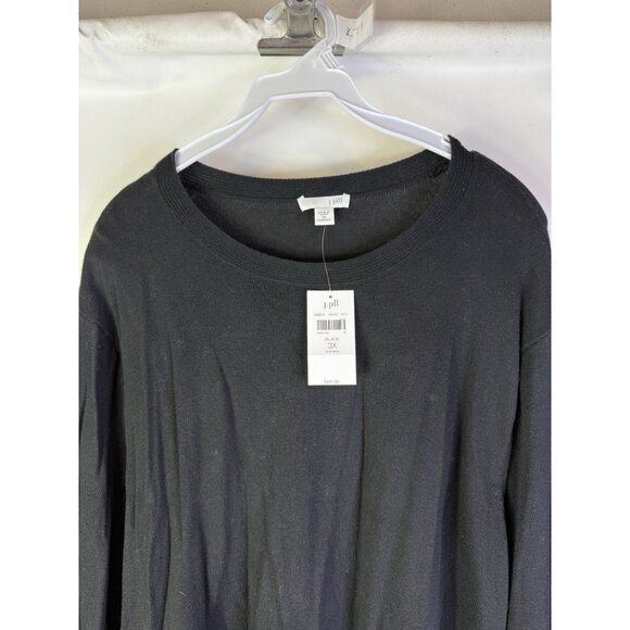 New J.Jill Cotton Lightweight Tunic Sweater Black - Picture 4 of 7